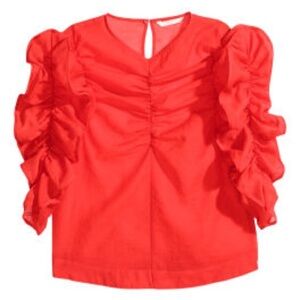 🆕H&M Georgette Red Blouse Medium